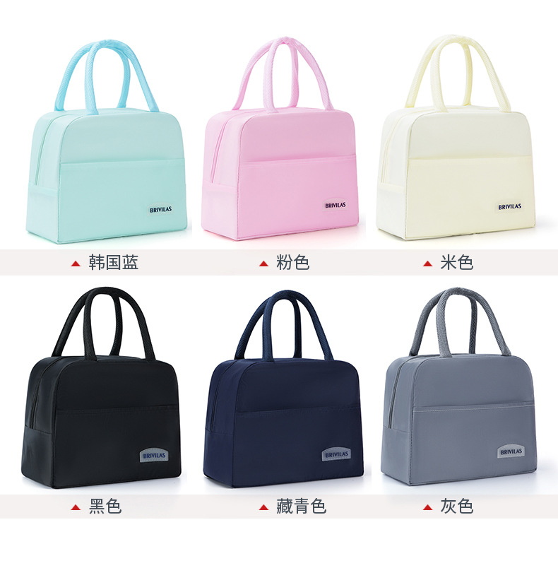 厂家批发纯色保温午餐包学生上班族便携手提款牛津布保温午餐包详情7