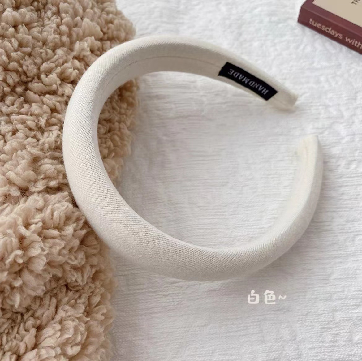 Wholesale macaron-colored hair bands for women, high top and wide edge sponge headbands, solid color compression hair accessories, versatile diy hair accessories pic 5