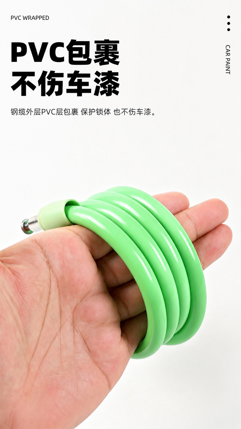 BG-6240 儿童骑行车锁钥匙锁自行车钥匙锁防盗电动单车钢缆锁便携式圈形锁电瓶车防盗锁详情8