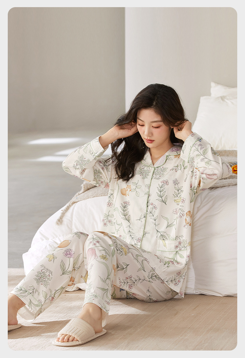 孕期产前套装春夏季新款孕妇产后月子服睡衣哺乳喂奶装家居服女士详情22