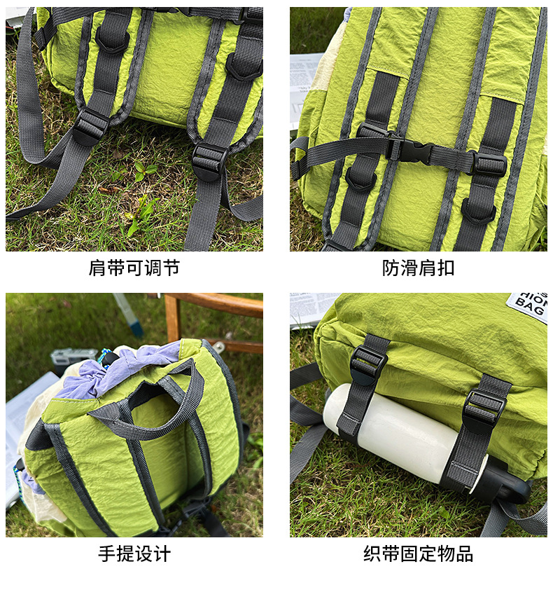 新款束口抽绳双肩包大容量休闲包户外运动登山包超轻量旅行背包详情48