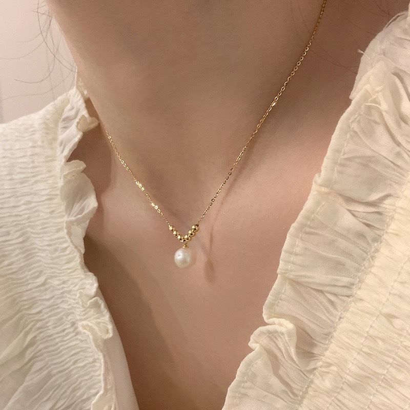 French retro double-layer pearl necklace, a light luxury, niche and high-end accessory for women, fashionable choker neck collarbone chain pic 16