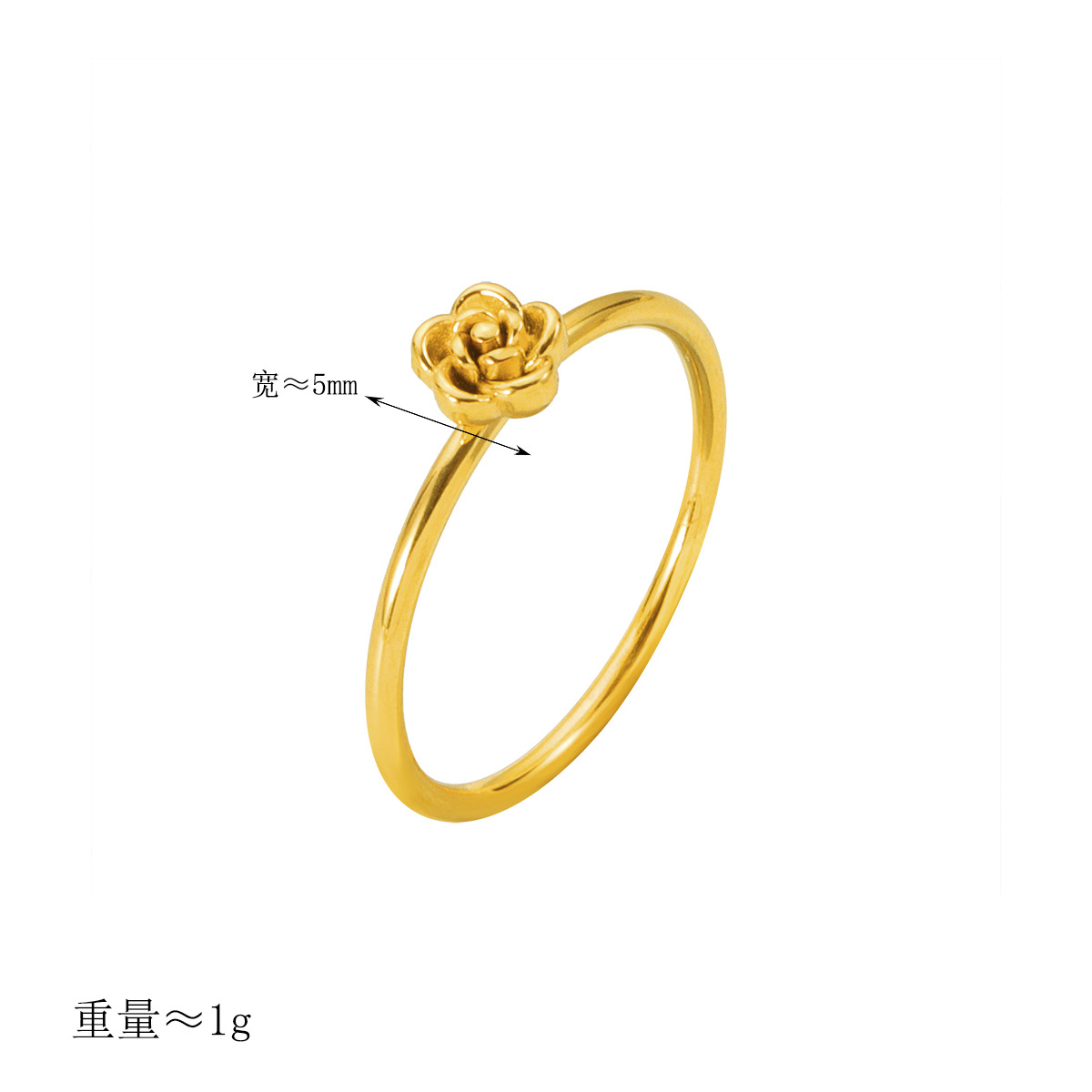 韩式新款ins风玫瑰花朵钛钢戒指女小众高级感时尚简约素圈指环女详情1