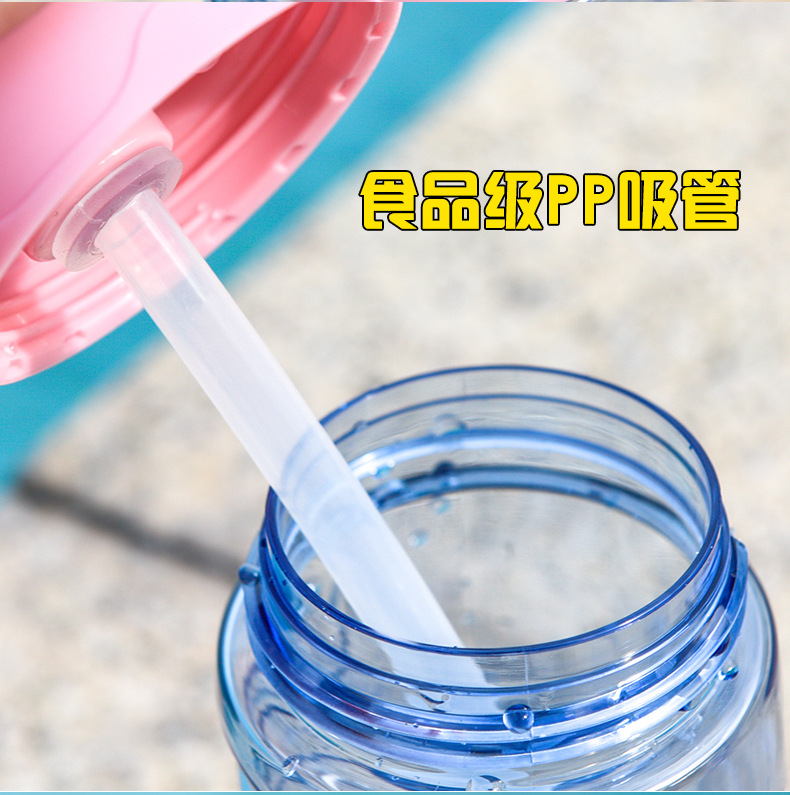 大容量亮仔塑料杯儿童星星吸管水杯夏季运动男女卡通鸭嘴杯幼儿杯详情8
