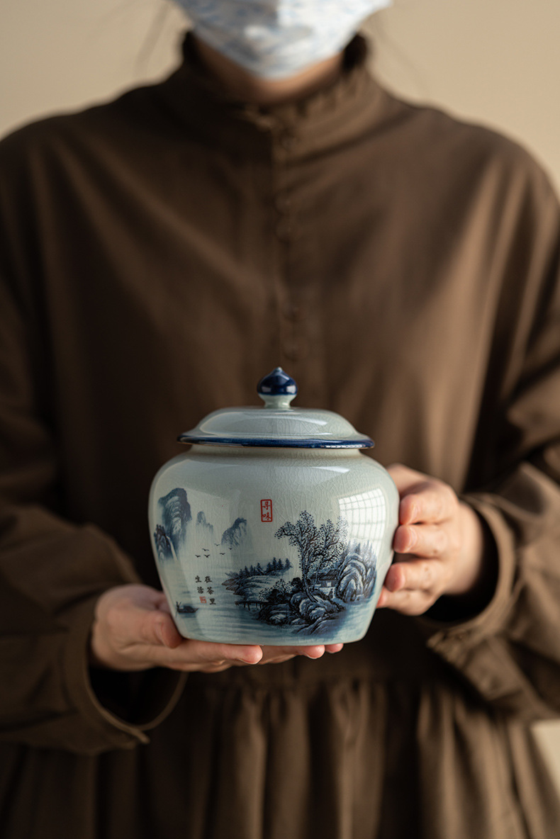 哥窑茶叶罐礼盒散茶包装绿茶白茶乌龙茶龙井空罐厂家直销加印logo详情9