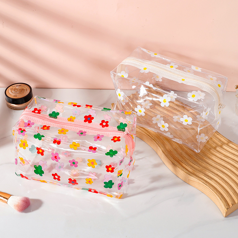 韩国ins泫雅花朵透明防水化妆包女大容量便携少女旅行收纳洗漱包箱包皮具化妆妈咪晚宴包袋详情2