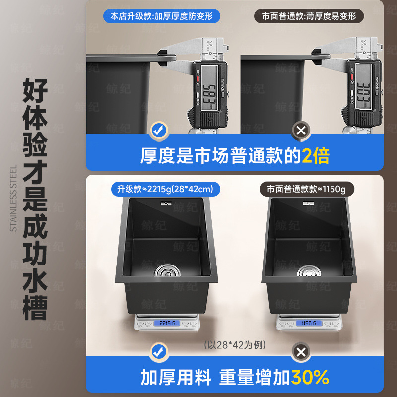 厨房304不锈钢手工小水槽单槽洗菜盆台下岛台水吧台迷你洗手水池详情2