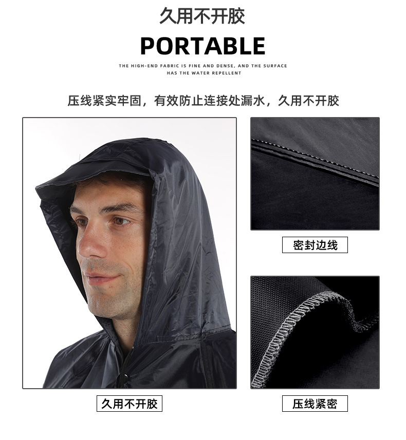 Wholesale of cross-border thickened rainproof duty long one-piece raincoat, PVC hiking raincoat, polyester raincoat pic 8