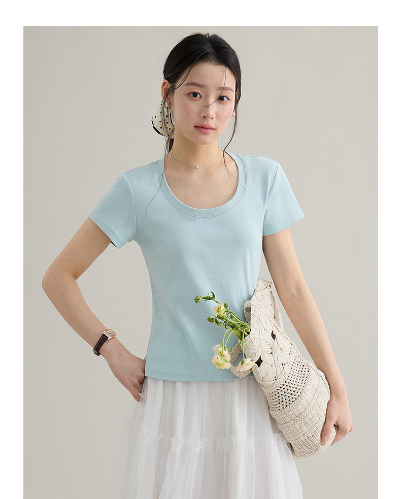 【 Blockbuster B: Super Comfortable Double-collar T-shirt with Upgraded Fabric 】 Spring short-sleeved T-shirt pic 30