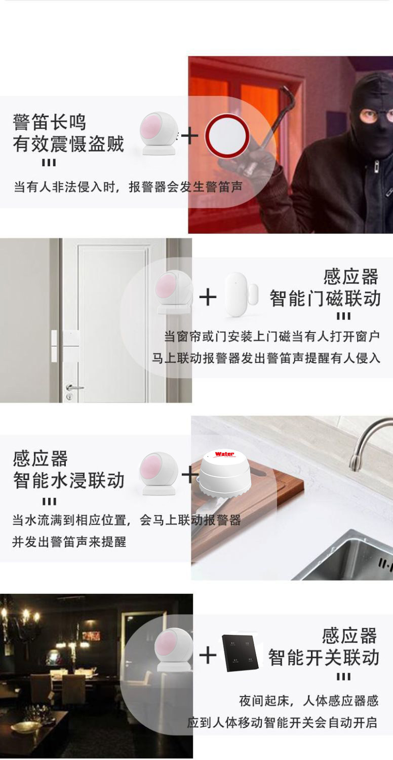 PIR人体运动传感器白色球形传感器设备详情6