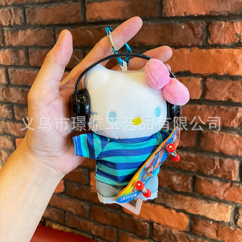 网红可爱hellokitty小挂件毛绒公仔kitty凯蒂猫正版kt猫包包挂件详情7