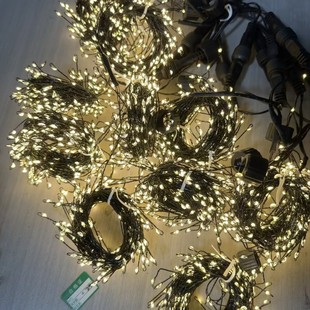 Cross-border LED firecracker lights, copper wire lights, string green wires, centipede feet, indoor and outdoor festival courtyard decorative lights, Christmas colored lights pic 3