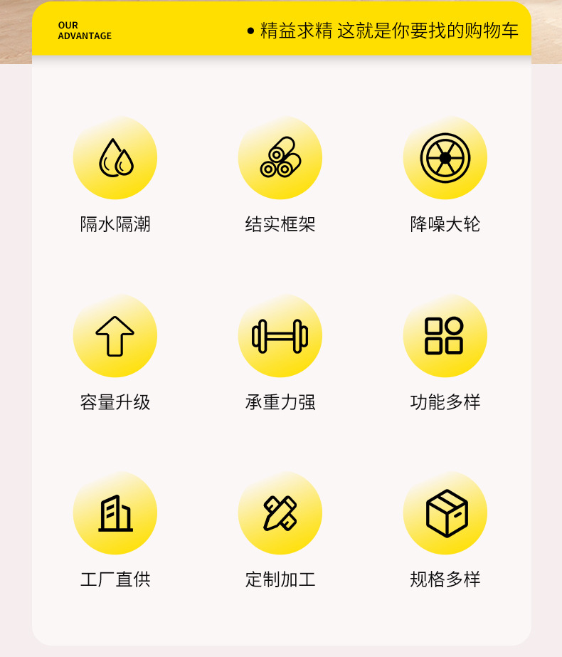 The grocery shopping trolley can climb stairs. The portable shopping cart can be printed with a logo. It is a hand-pushed trolley for the elderly to buy groceries pic 7