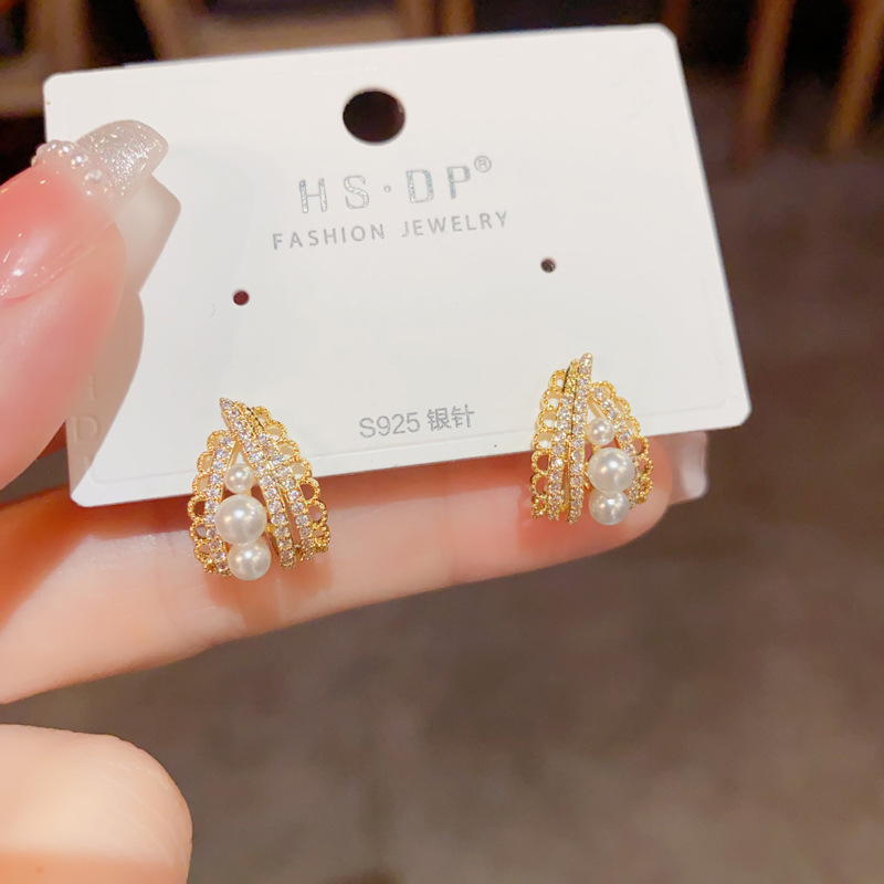 简约经典耳钉推荐100款百搭时尚925银针耳环锆石珍珠几何耳饰批发详情6