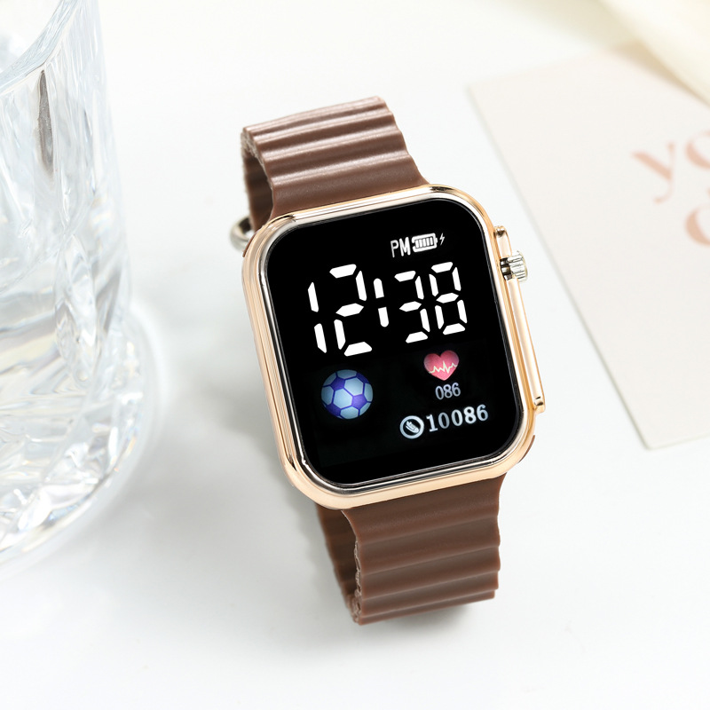 New in-stock wholesale cool electroplated LED square electronic watch, fashionable outdoor touch couple watch for primary and secondary school students pic 12