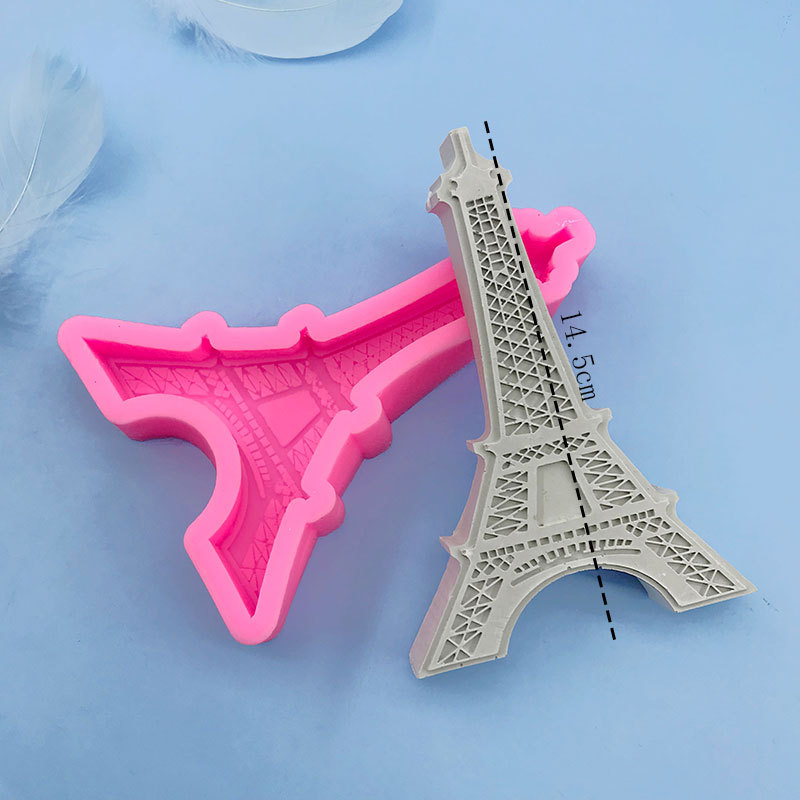 Silicone mold in the shape of the Eiffel Tower in Paris, chocolate cake decoration tool, resin plaster candle mold pic 5