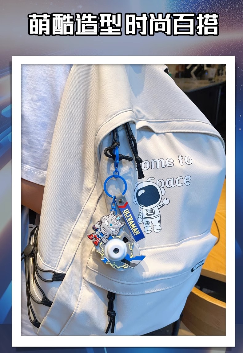 Ultraman projection camera keychain pendant, creative and cute student schoolbag small pendant, car key chain pic 13