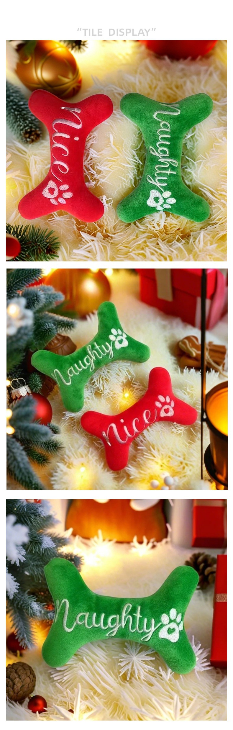 圣诞骨头玩具宠物狗狗解闷玩具动物系列毛绒发声玩偶耐抓磨玩具现详情5