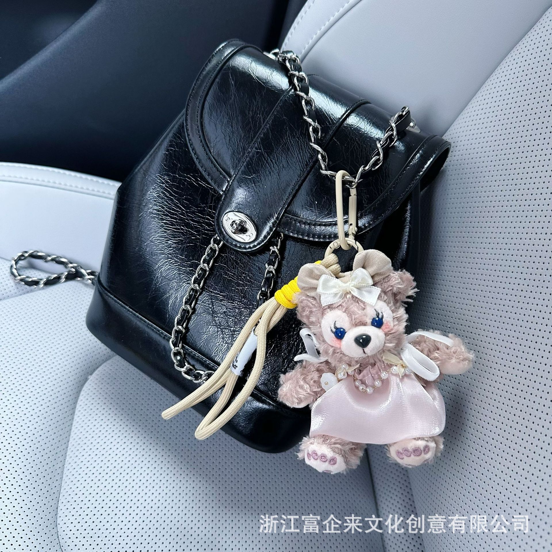Fuqilai cartoon Shirley Rose pendants, fluffy plush dolls, car keychains, cute bag pendants wholesale pic 2