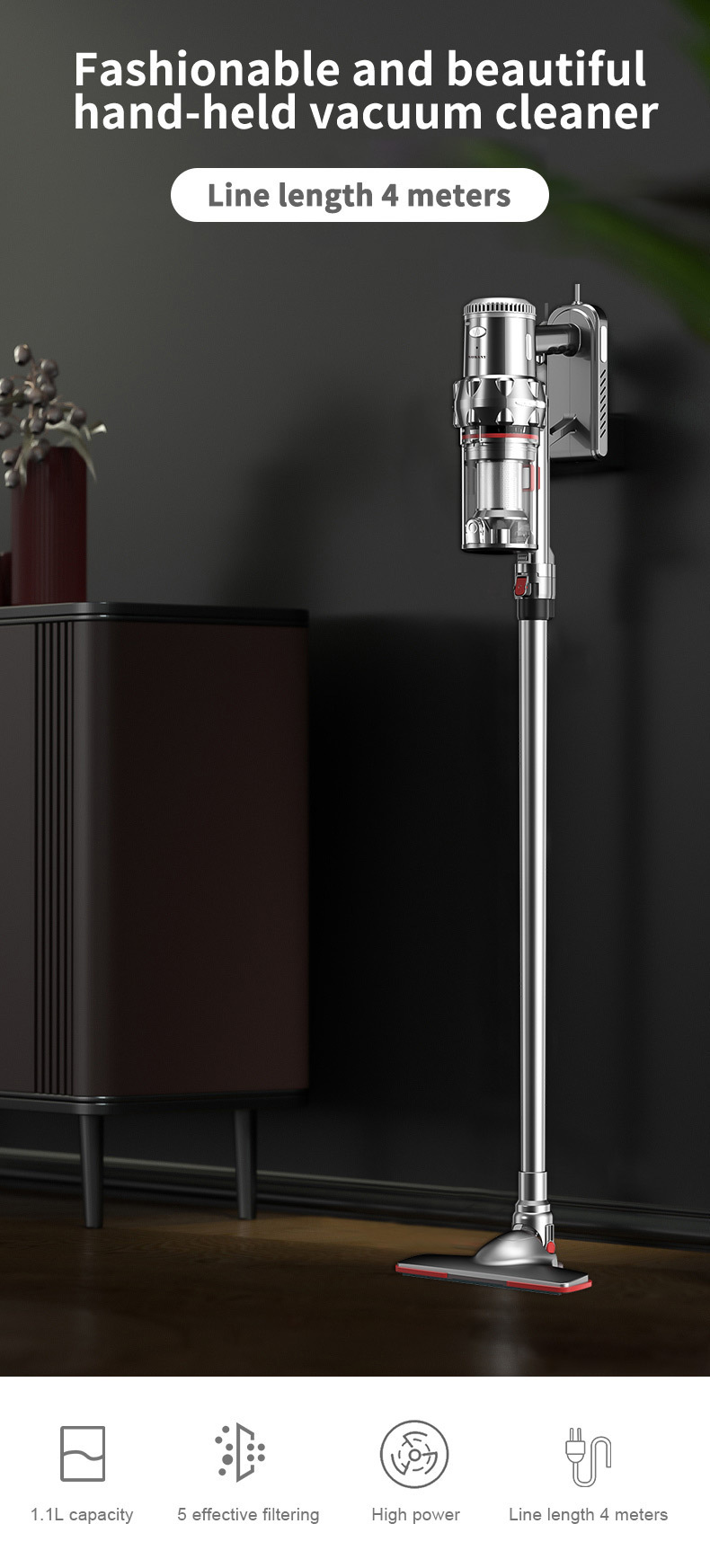 Cross-border SOKANY3378 VACUUM CLEANER, vertical handheld multi-functional wired Vacuum cleaner pic 1