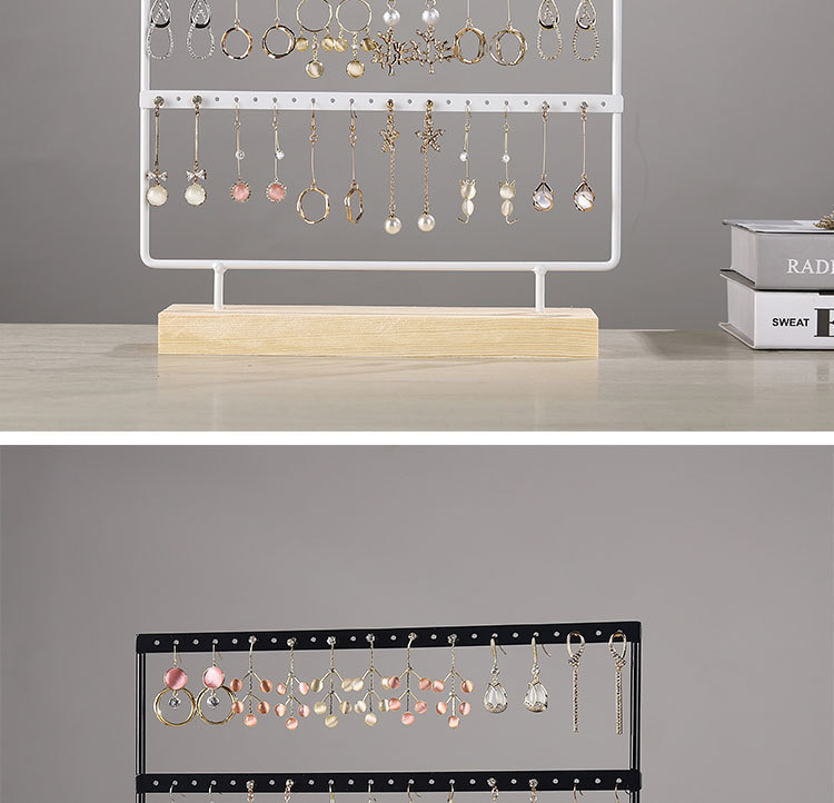 实木铁艺耳环架家用耳饰收纳首饰架挂耳钉卡纸陈列道具饰品展示架详情12