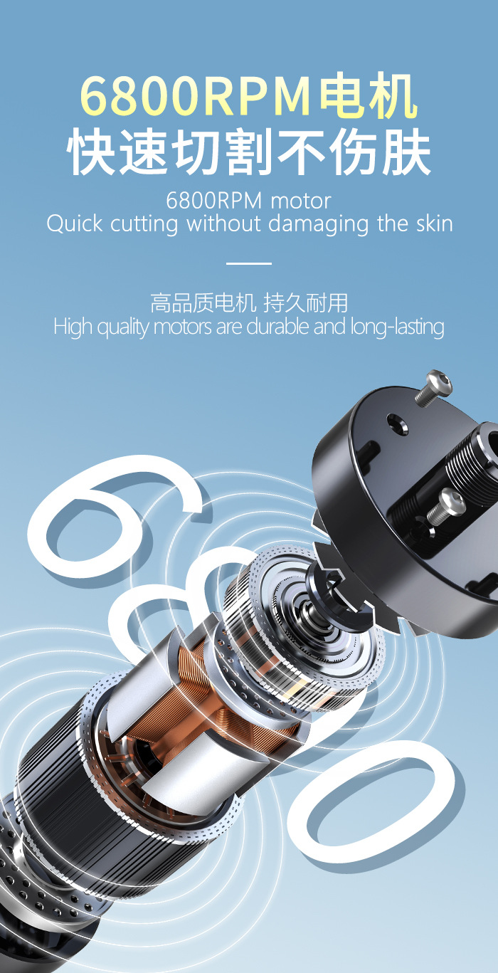 kemei科美电动剃毛刀跨境全身体毛修剪器浮动刀头防水私密剃毛器详情4