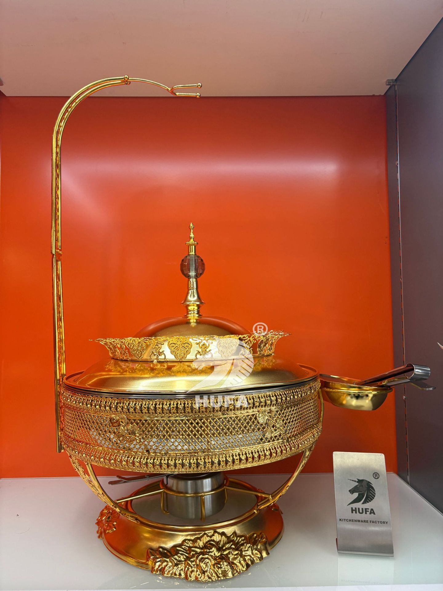 Cross-border stainless steel luxury gold disassembly and assembly hotel restaurant buffet stove, Bubi stove, heater chafingdish pic 10