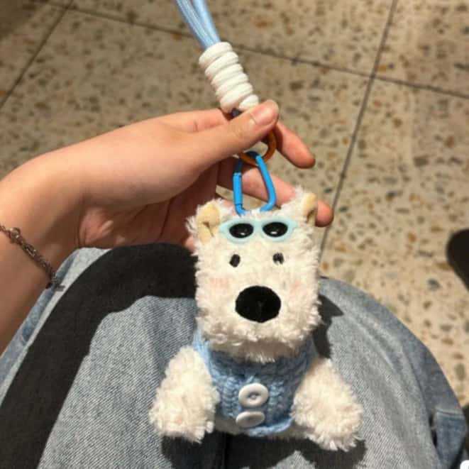 网红爆款西高地毛绒挂件公仔可爱潦草小狗包包挂饰车载摆件小礼物详情9