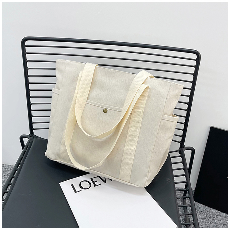 大容量托特帆布包上班外出高颜值通勤百搭文艺学生装书单肩布袋包详情39