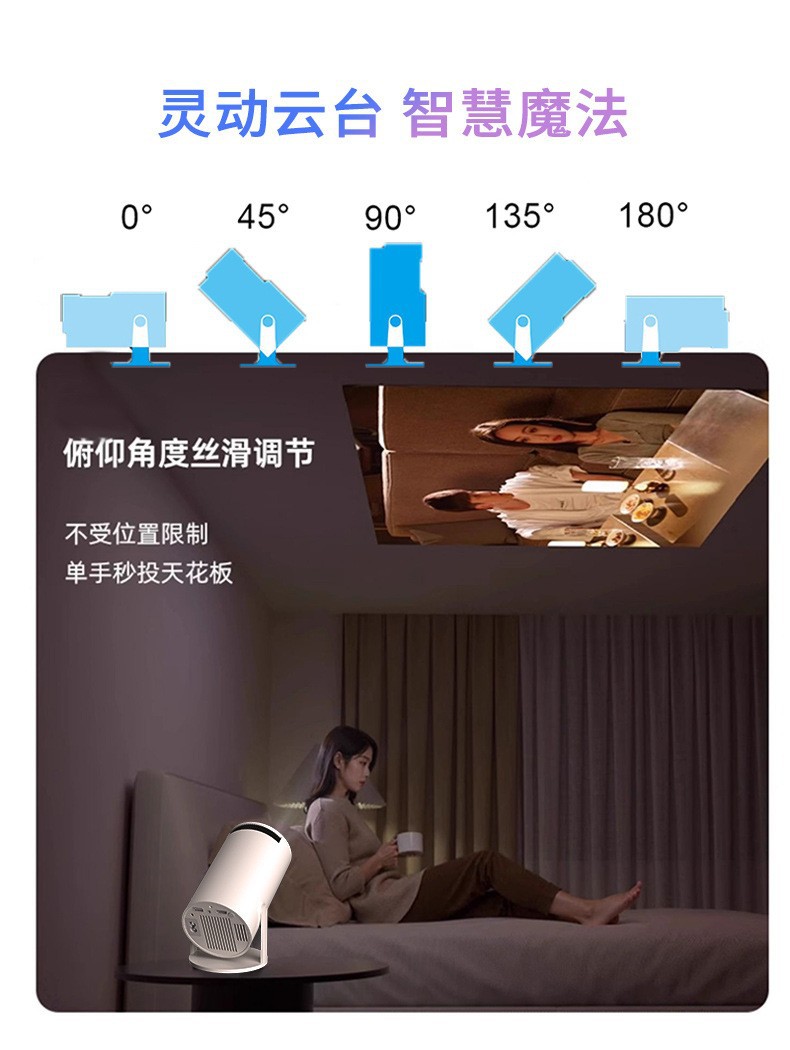 The cross-border bestseller HY300 projector is a home mini portable high-definition projector that supports wireless screen mirroring pic 1