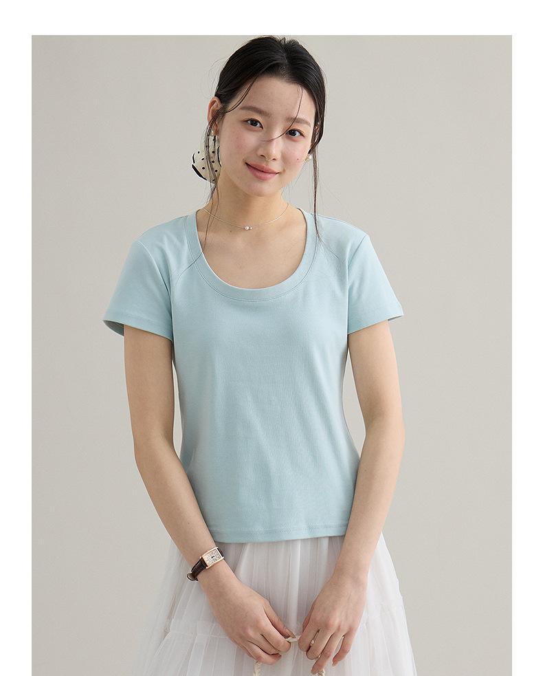 【 Blockbuster B: Super Comfortable Double-collar T-shirt with Upgraded Fabric 】 Spring short-sleeved T-shirt pic 48