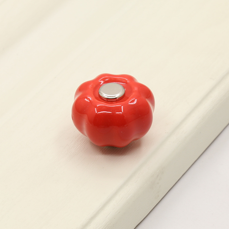 Cross-border garden cabinet door pull, handcrafted ceramic handle, copper buckle ball, round cabinet, wardrobe drawer, single-hole furniture handle pic 26