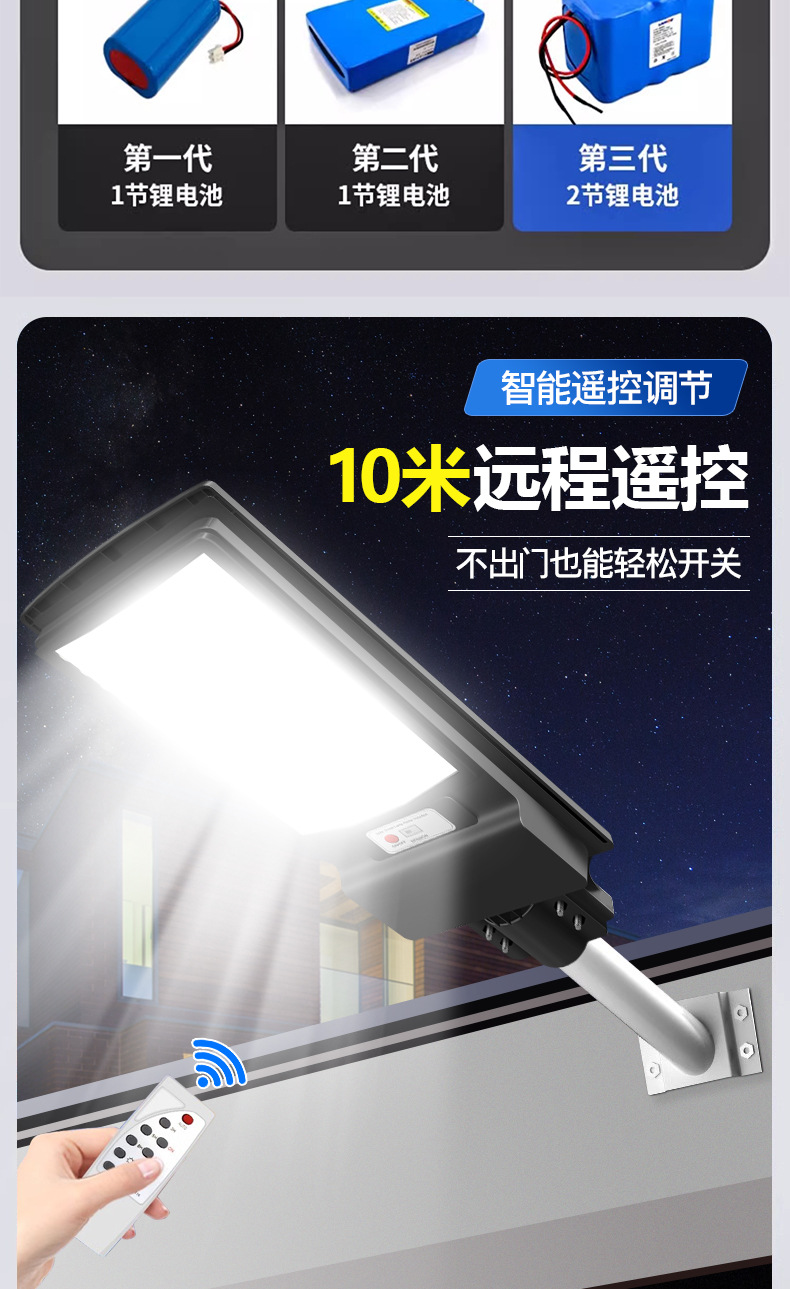Solar lighting fixtures, household outdoor garden lamps, integrated radar sensor lamps, waterproof and lightning-proof led solar lamps pic 6
