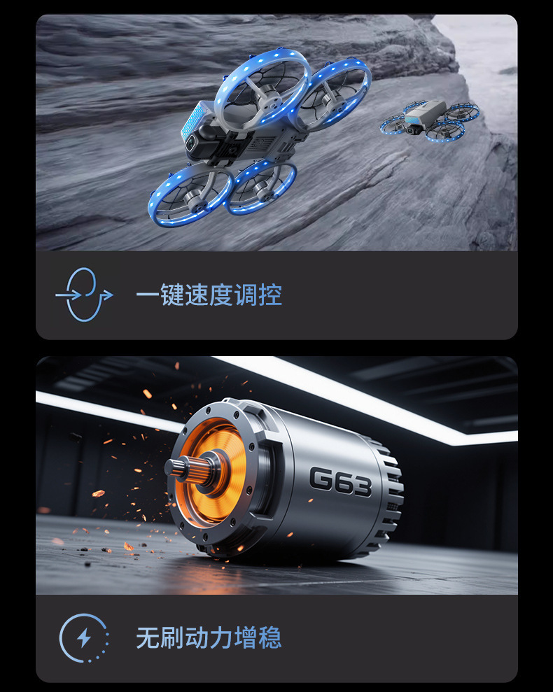 跨境无刷光流定位无人机折叠显示屏高清航拍遥控飞机四轴飞行器详情9