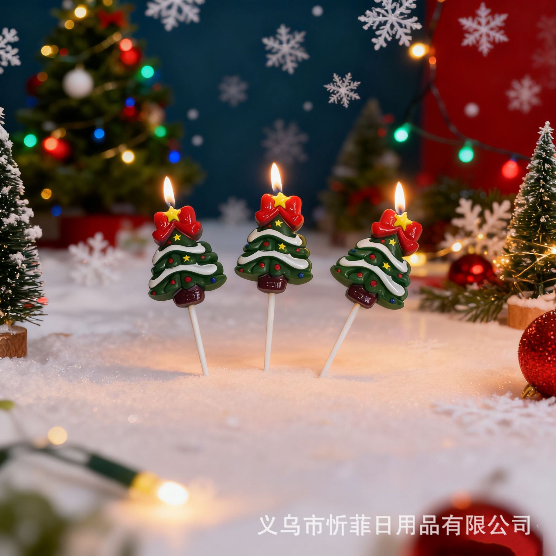 跨境可爱创意圣诞节蜡烛蛋糕插件儿童圣诞蜡烛装饰品,派对用品详情6