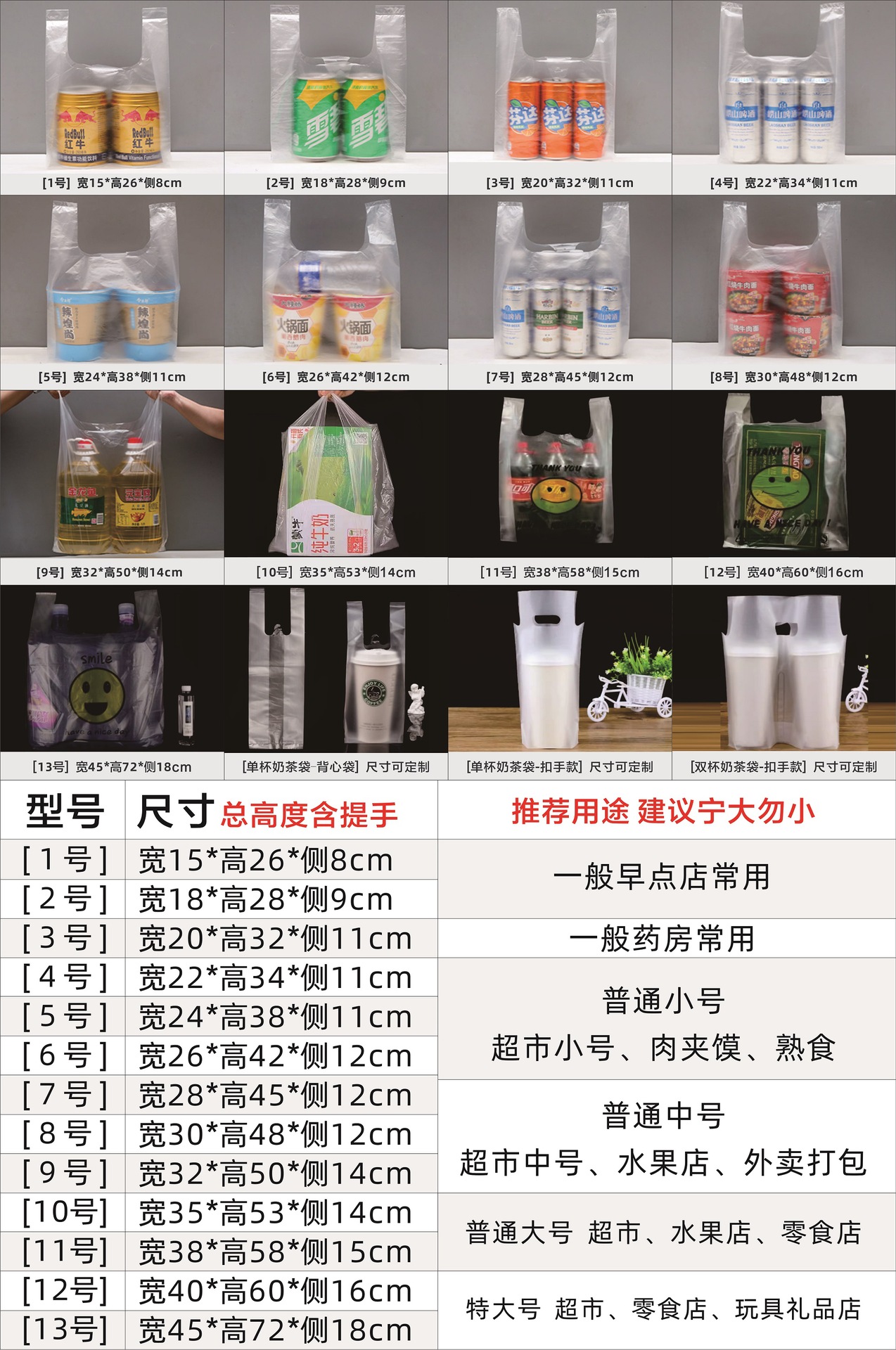 定制logo可降解塑料袋超市外卖打包食品药店水果广告包装塑料手提袋详情10