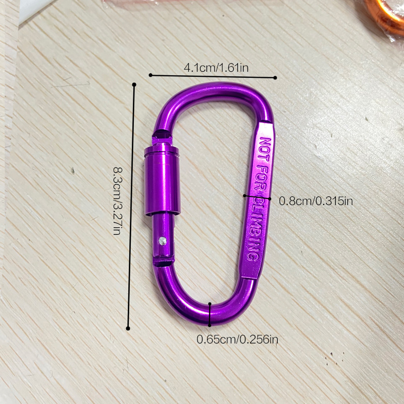 高品质加粗8CM带锁D型登山扣快挂螺帽扣挂扣铝合金背包扣详情13