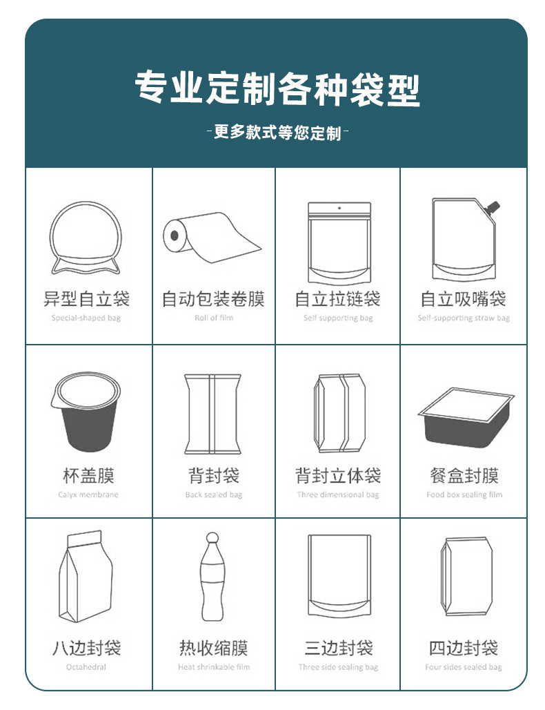 横款八边封磨砂透明自立自封手提袋零食休闲食品干货花茶叶包装袋详情12