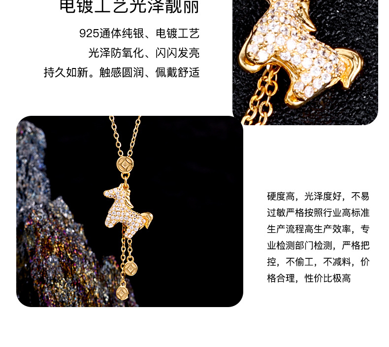 马上有钱流苏项链高级感轻奢时尚气质百搭2026新款微镶锆石锁骨链详情6