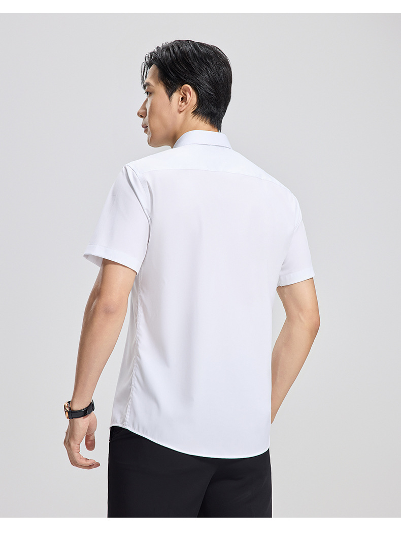 【 Mulberry Silk 】 Short-sleeved shirt for men, wrinkle-free, professional workwear top, summer thin business shirt pic 16