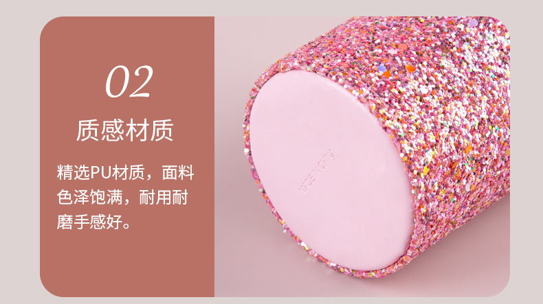 跨境新品粉色散粉修容粉底眼影刷全套女生学生美妆工具收纳桶装化妆刷组合详情18