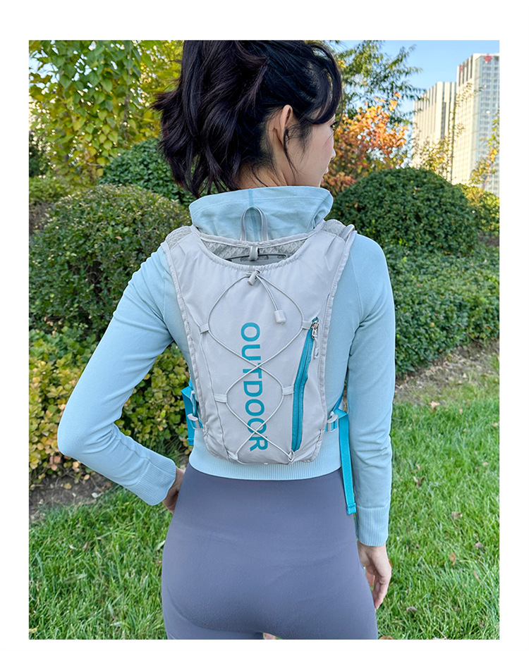 新款多功能尼龙跑步背包 安全反光运动背包水袋背包 骑行包详情24