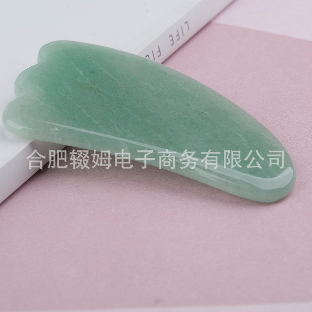 粉晶玉石厂家刮痧板粉水晶绿东陵面部脸部美容刮痧颈椎腿部全身详情22