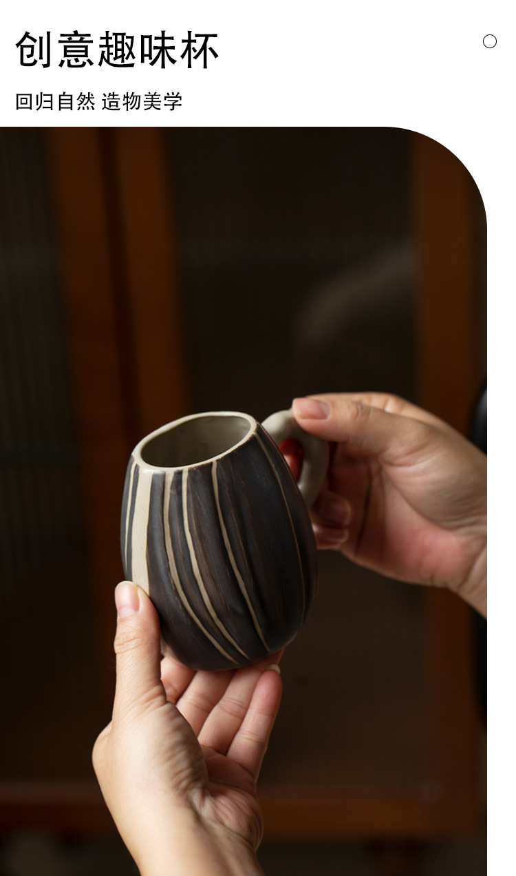 Creative ceramic, quirky melon seed cups with LIDS, office funny drinking cups, best friend gifts pic 2