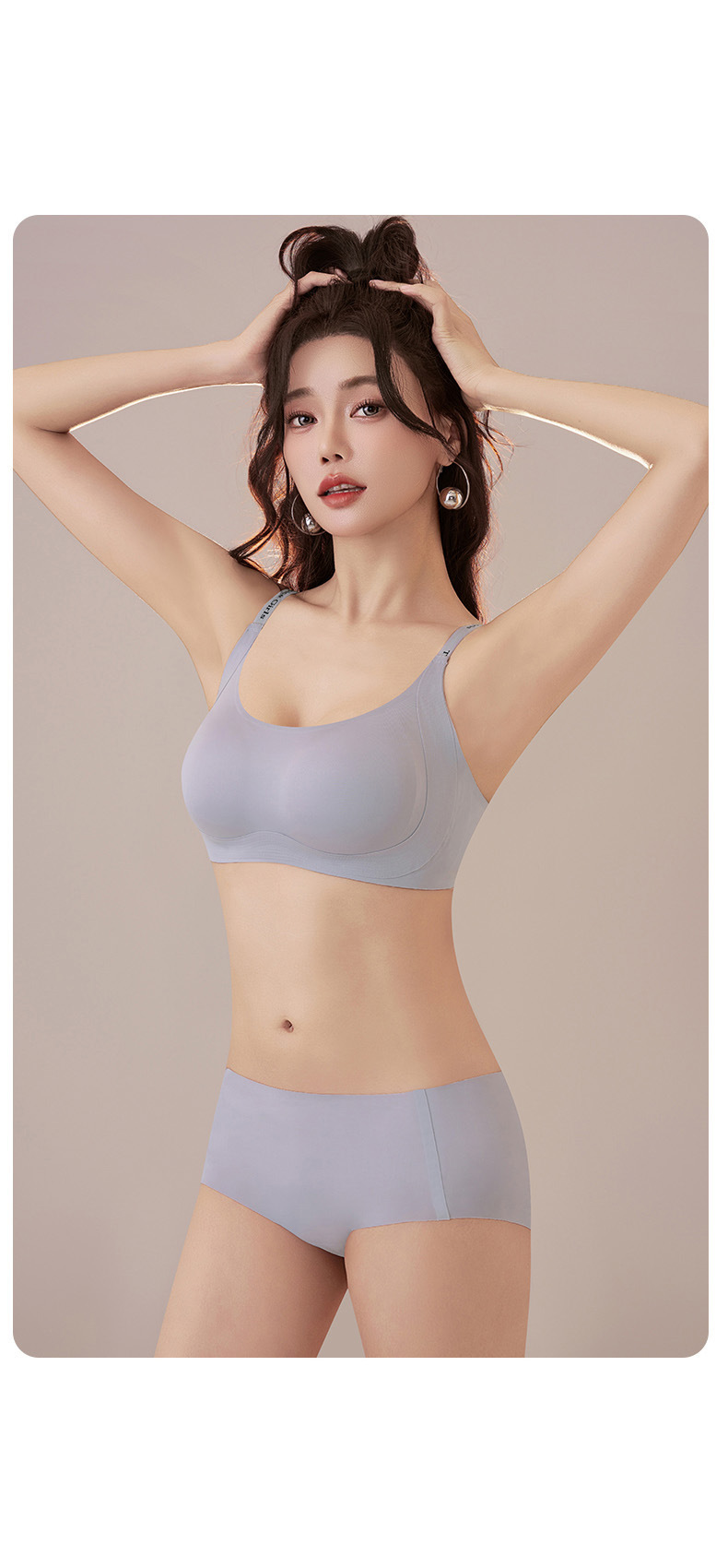 夏天轻薄粉底液女士内衣大胸显小小胸聚拢无痕文胸不空杯正品舒适透气详情32