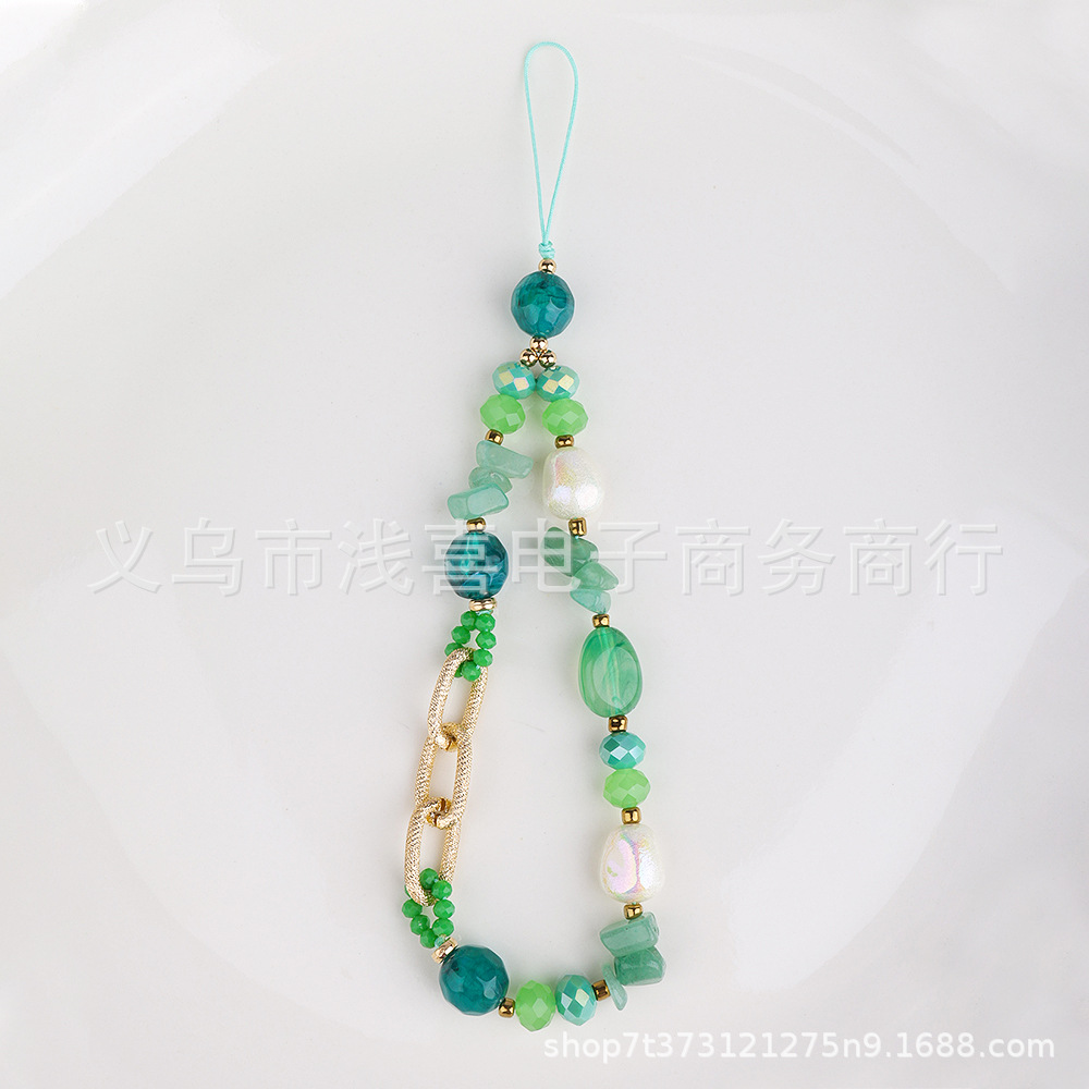 Natural stone, colored stone beads, Baroque mobile phone chain, short wrist strap, chain splicing hanging rope, jewelry hanging ornaments, other hanging ornaments finished products pic 5