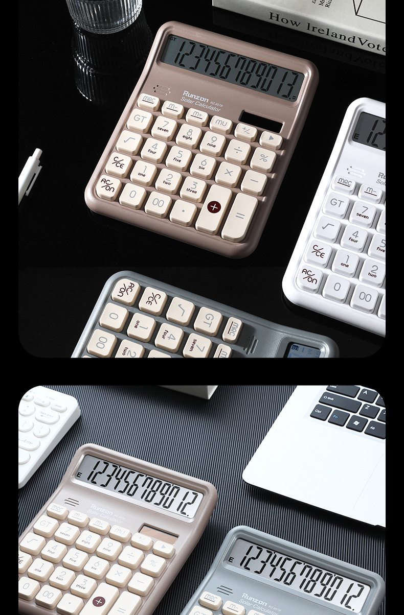The RZ-857B new 12-digit digital display portable calculator, dual-screen large computer, office accounting mechanical keys pic 13