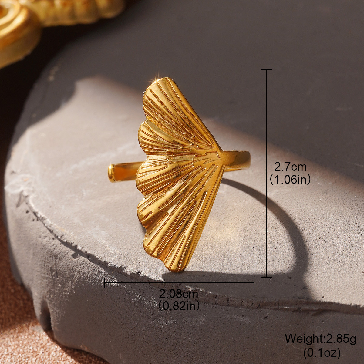 European and American fashionable stainless steel rings with hollowed-out, niche wide lines, high-end design sense, and gold jewelry wholesale pic 24