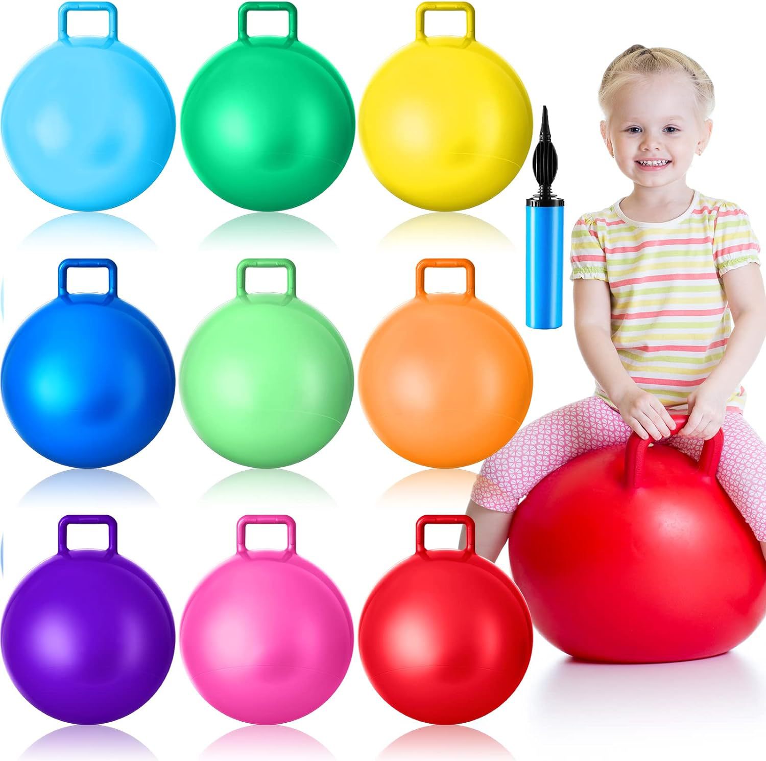 55cm表情加厚手柄球儿童充气玩具羊角球跳跳球地摊批发户外玩具详情9