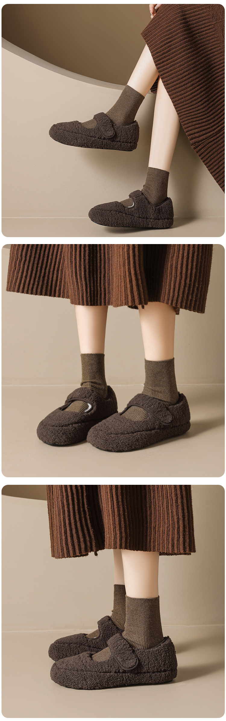 威威女郎2852-8内增高豹纹玛丽珍毛毛鞋女冬季外穿单鞋加绒棉鞋详情13